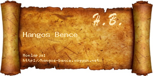 Hangos Bence névjegykártya